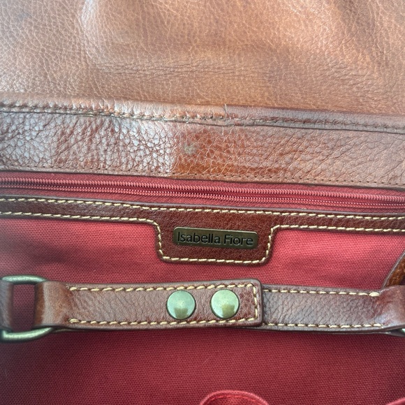 Isabella Fiori Vintage Floral Leather Trim buckle Handbag Boho 80s Cottagecore - Picture 7 of 8